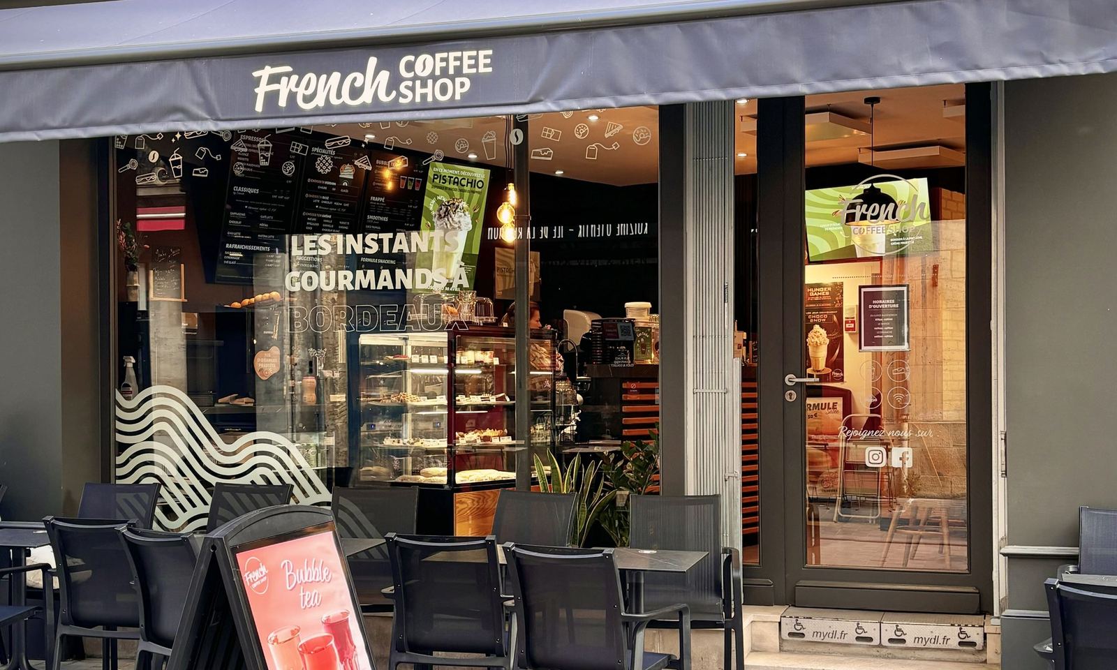 La devanture du French Coffee Shop Gambetta, 10 rue Georges Bonnac