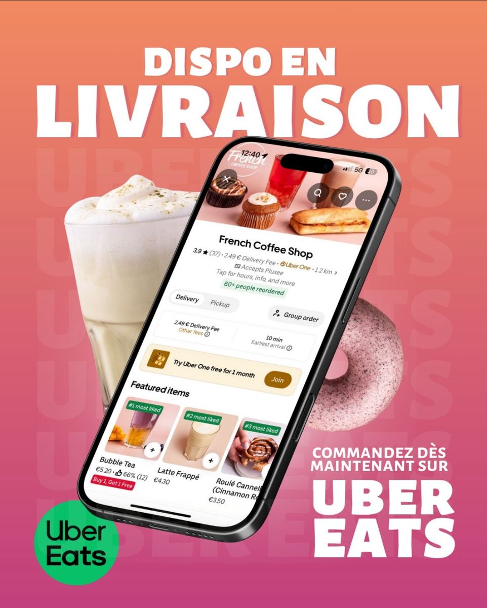 Le French Coffee Shop Gambetta disponible en livraison sur Uber Eats
